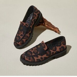 Vivaia Francesca Leopard Print Round-Toe Platform Loafers Size EU/43. US/12.5